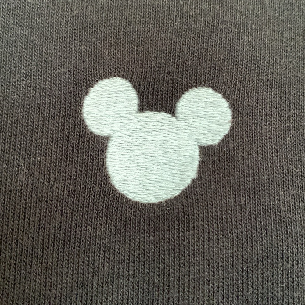 Disney Mickey Mouse Sweatshirt Embroidered Logo Black Women’s Size Medium - Picture 2 of 6